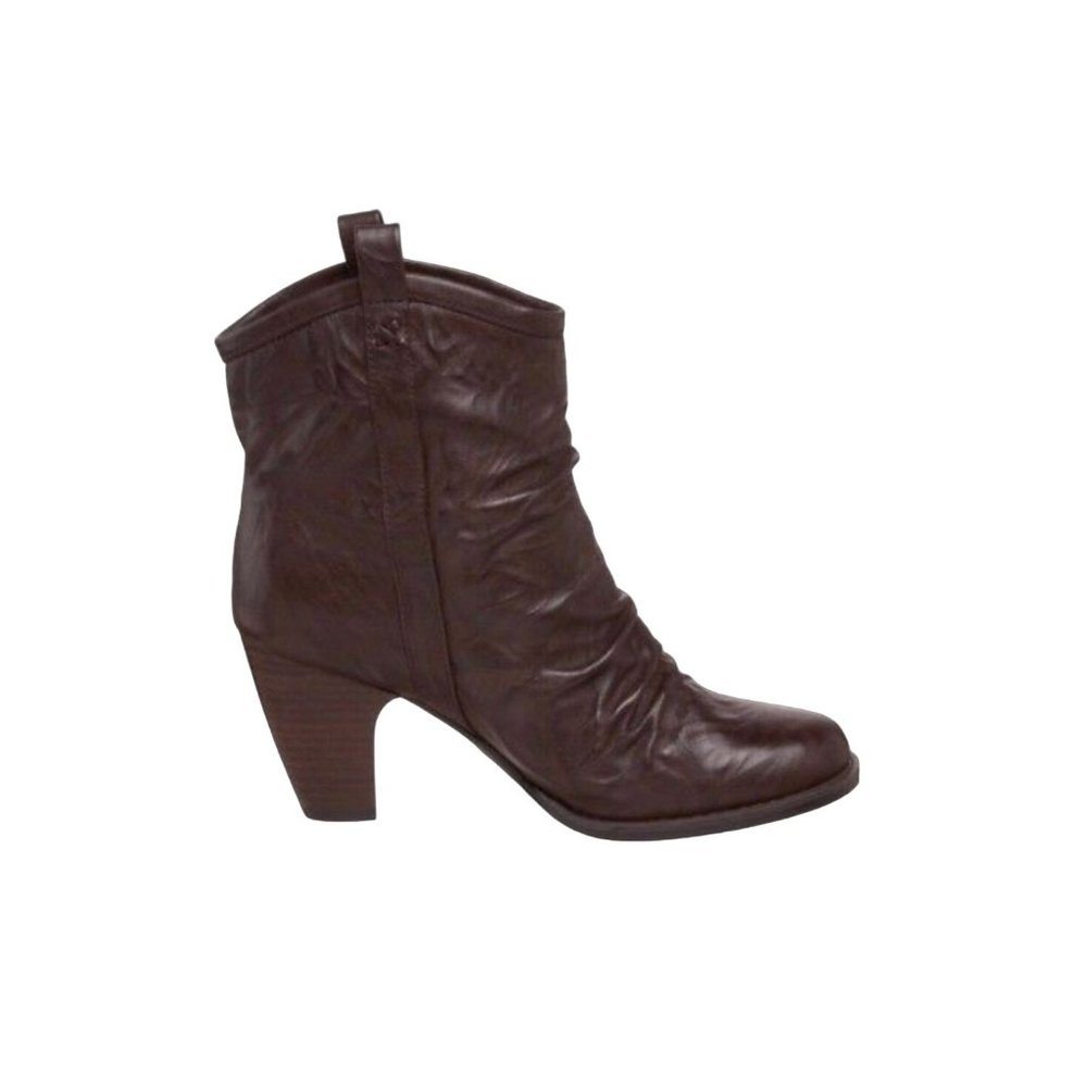 Indigo by Clarks Brown Leather Heel Ankle Boot Bootie Women's 10 M Slouch - Picture 4 of 15
